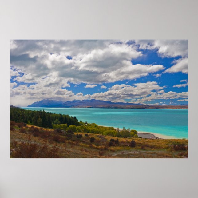 Póster Nueva Zelanda: Lago Pukaki (Frente)