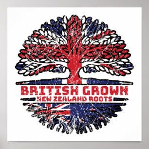 Póster Nueva Zelanda Reino Unido Ríos del Árbol Británico