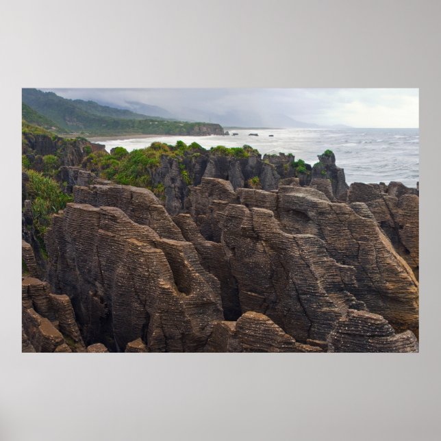 Póster Nueva Zelanda: Rocas de panqueque (Frente)