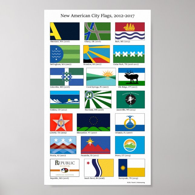 Póster Nuevas banderas de la ciudad estadounidense, 2012- (Frente)