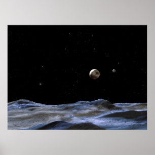 Póster Nuevas lunas alrededor de Plutón