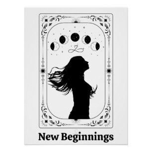 Póster Nuevas principiantes Tarot Card Bruja mística cele