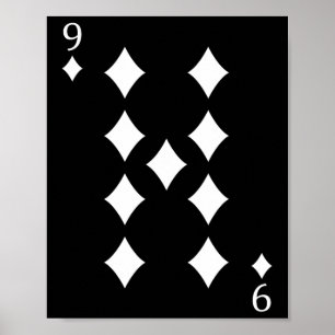 Póster Nueve (9) De Diamantes Tarjeta De Poker Jugando