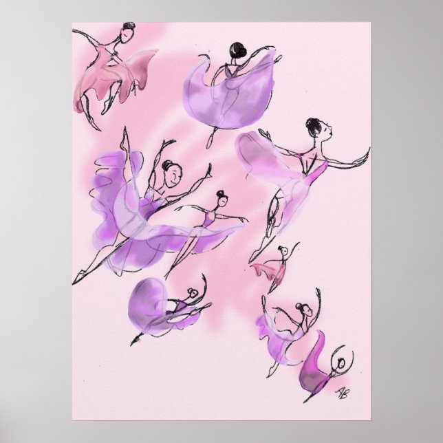 Póster "Nueve damas bailando" (Frente)