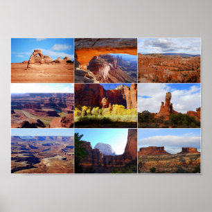 Póster Nueve monumentos de Utah