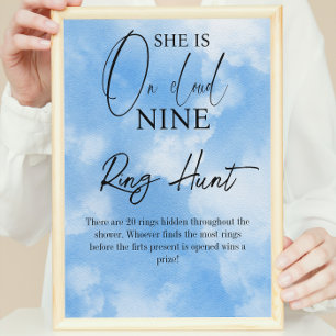 Póster Nueve nubes Sky Blue Bridal Shower Ring Ring Hunt