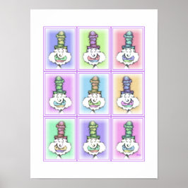 Póster Nueve payasos de sombrero alto: cartel