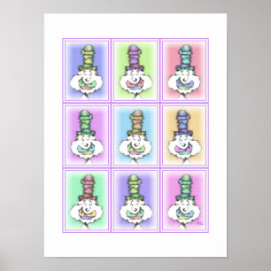 Póster Nueve payasos de sombrero alto: cartel