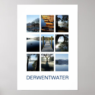 Póster Nueve vistas de Derwentwater - Poster del distrito