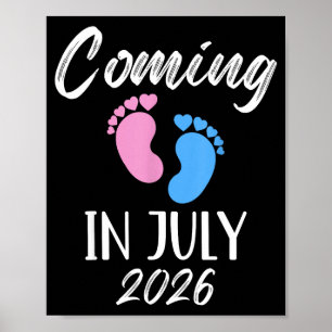 Póster Nuevo bebé llega en julio de 2026 divertido baby s
