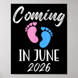 Póster Nuevo bebé llega en junio de 2026 divertido baby s