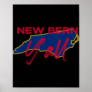 Póster Nuevo Bern Carolina del Norte Orgullo del Estado M
