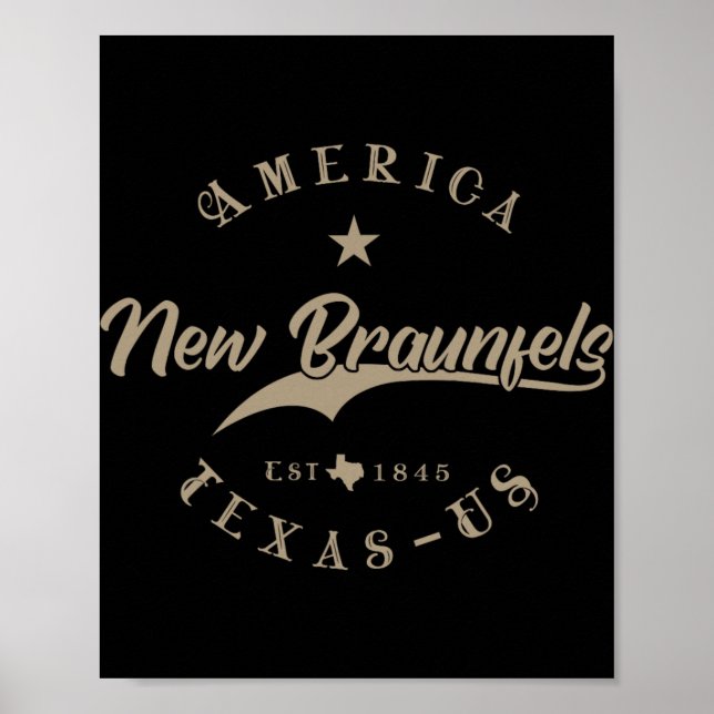 Póster Nuevo Braunfels Tx Texas (Frente)