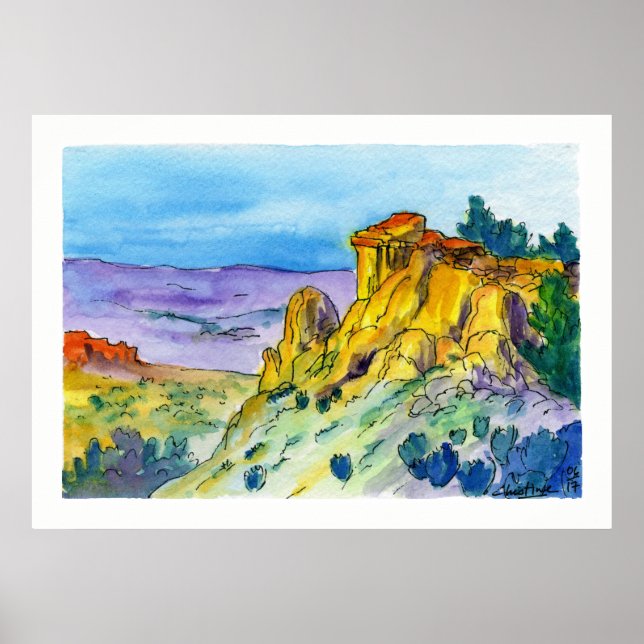 Póster Nuevo Camino del Alto Desierto del Paisaje de Méxi (Frente)