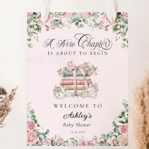Póster Nuevo capítulo: bienvenida Baby Shower de color ro