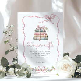 Póster Nuevo capítulo Raffle de pañal con arco rosado