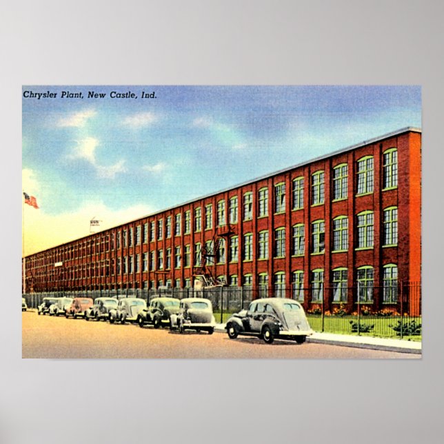 Póster Nuevo castillo, planta de Chrysler en Indiana (Frente)