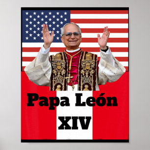 Póster Nuevo católico Pe León Xiv Papa León Perú EE. UU.
