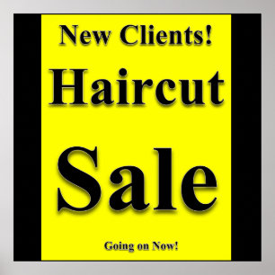 Póster Nuevo cliente Haircut Sale Poster Matte