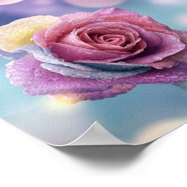 Póster Nuevo Colibrí de Edén y Rosa (Esquina)