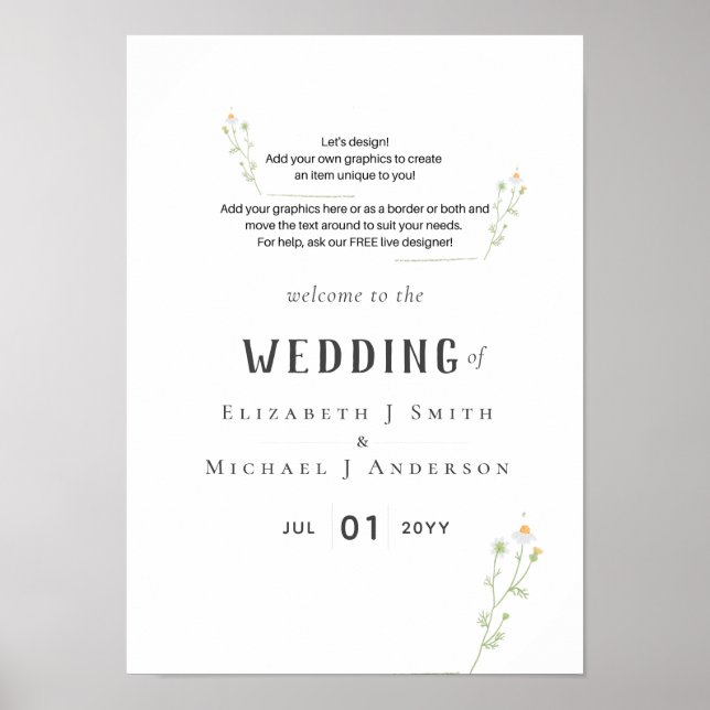 Póster ¡NUEVO! DISEÑAR RÓTULO BODA PROPIO 11x15.4 (Frente)
