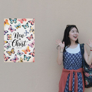 Póster Nuevo en Cristo - 2 Corintios 5:17 Mariposa