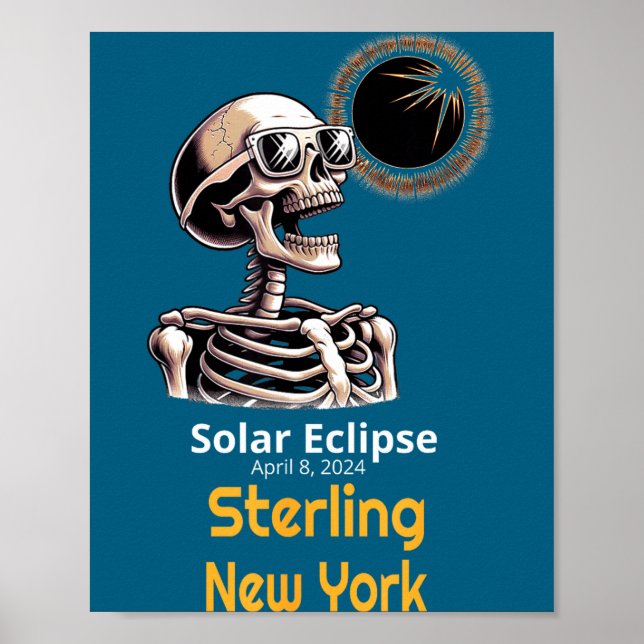 Póster Nuevo esqueleto eclipse solar Sterling York (Frente)