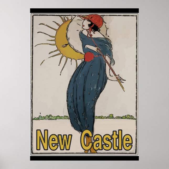 Póster nuevo estilo vintage del castillo (Frente)