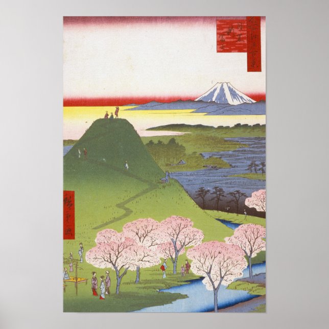 Póster "Nuevo Fuji" Ukiyo-e Hiroshige japonés (Frente)