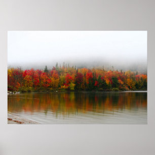 Póster nuevo hampshire fall foliage echo lake