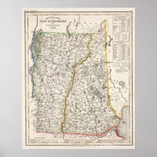Póster Nuevo Hampshire, Vermont