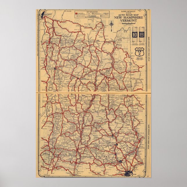 Póster Nuevo Hampshire, Vermont 2 (Frente)