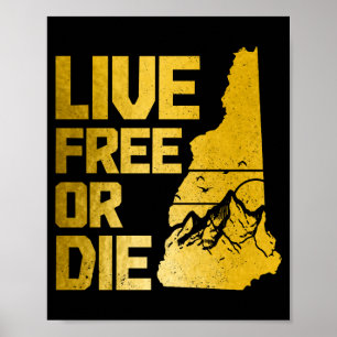 Póster Nuevo Hampshire vive o muere orgullo de montañas v