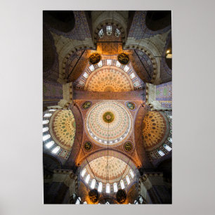 Póster Nuevo interior de mezquita en Estambul