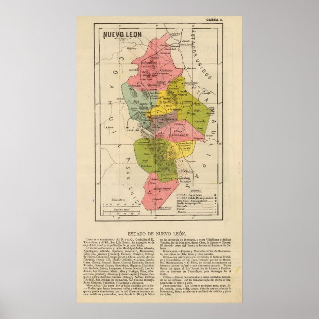 Póster Nuevo Leon, Mexico (Frente)