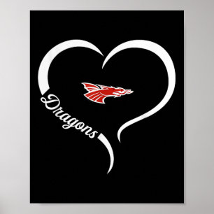 Póster Nuevo logo de Dragones Palestinos Lema de medio co