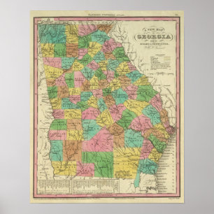 Póster Nuevo Mapa De Georgia 2