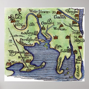 PÓSTER NUEVO MAPA DE INGLATERRA 1677