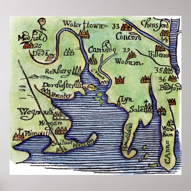 PÓSTER NUEVO MAPA DE INGLATERRA 1677 (Frente)