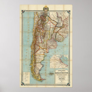 Póster Nuevo mapa de la Argentina
