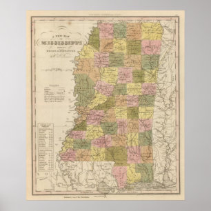 Póster Nuevo Mapa De Misisipi 2