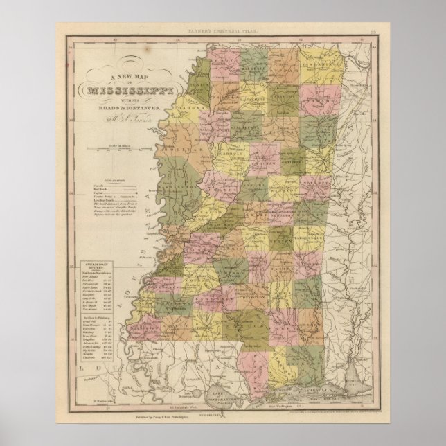 Póster Nuevo Mapa De Misisipi 2 (Frente)
