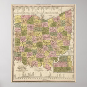 Póster Nuevo Mapa De Ohio