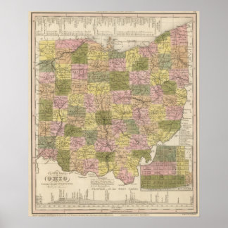 Póster Nuevo Mapa De Ohio