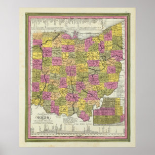 Póster Nuevo Mapa De Ohio