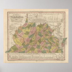 Póster Nuevo Mapa De Virginia