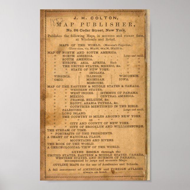 Póster Nuevo mapa seccional del estado de Illinois (Frente)