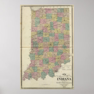 Póster Nuevo mapa seccional y del municipio de Indiana