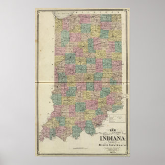 Póster Nuevo mapa seccional y municipal de Indiana