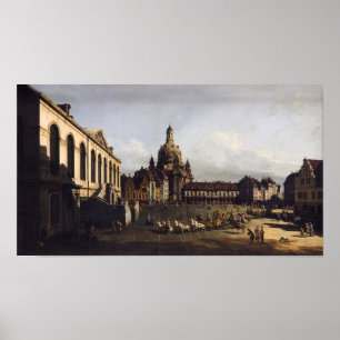 Póster Nuevo mercado en Dresden - Canaletto - Bellotto